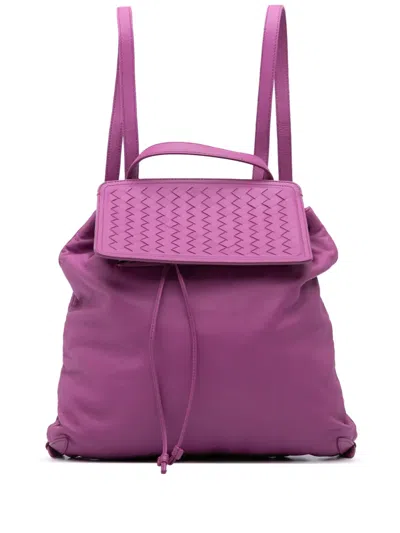 Pre-owned Bottega Veneta 2012-2024 Nappa Intrecciato Backpack In Purple