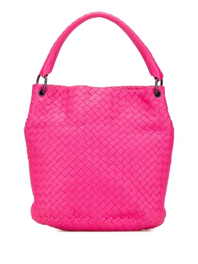 Pre-owned Bottega Veneta 2012-2024 Nappa Intrecciato Bucket Bag In Pink