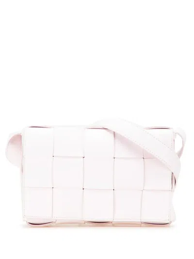 Pre-owned Bottega Veneta 2012-2024 Nappa Intrecciato Cassette Crossbody Bag In Pink