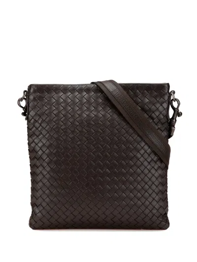 Pre-owned Bottega Veneta 2012-2024 Nappa Intrecciato Crossbody Bag In Brown