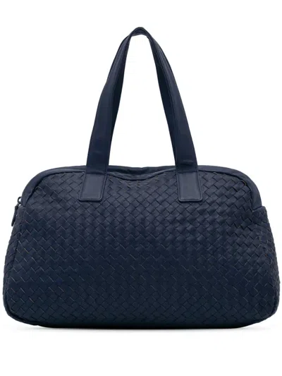Pre-owned Bottega Veneta 2012-2024 Nappa Intrecciato Handbag In Blue