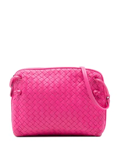 Pre-owned Bottega Veneta 2012-2024 Nappa Intrecciato Nodini Crossbody Bag In Pink