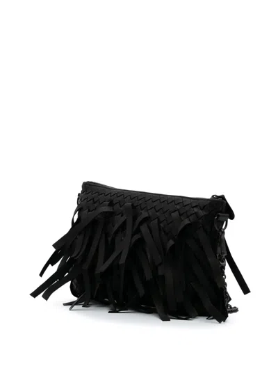 Pre-owned Bottega Veneta 2012-2024 Nappa Intrecciato Palio Fringe Chain Crossbody Bag