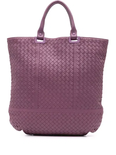 Pre-owned Bottega Veneta 2012-2024 Nappa Intrecciato Tote Bag In Purple