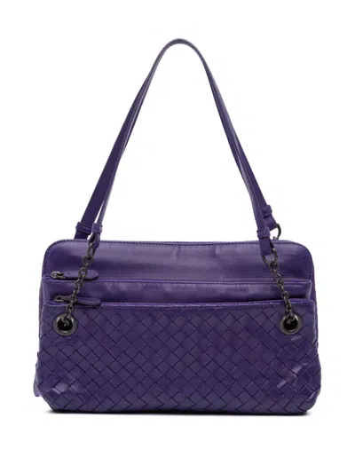 Pre-owned Bottega Veneta 2012-2024 Nappa Intrecciato Triple Zip Shoulder Bag