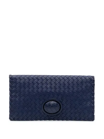 Pre-owned Bottega Veneta 2012-2024 Nappa Intrecciato Turn Lock Clutch Bag