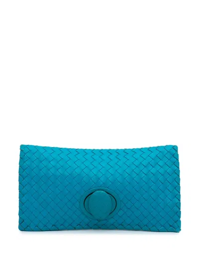 Pre-owned Bottega Veneta 2012-2024 Nappa Intrecciato Turn Lock Clutch Bag