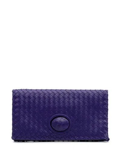 Pre-owned Bottega Veneta 2012-2024 Nappa Intrecciato Turn Lock Clutch Bag