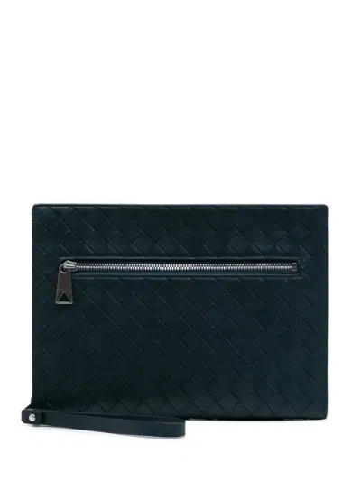 Pre-owned Bottega Veneta 2012-2024 Small Calfskin Intrecciato Document Case Clutch Bag