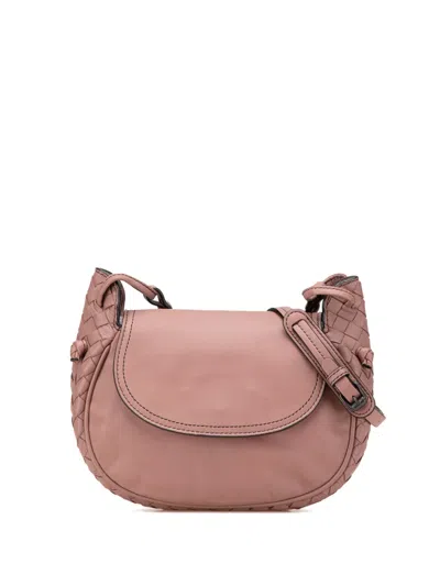 Pre-owned Bottega Veneta 2012-2024 Small Nappa Intrecciato Nodini Flap Crossbody Bag