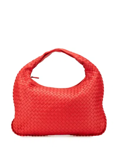Pre-owned Bottega Veneta 2012-2024 Small Nappa Intrecciato Veneta Hobo Bag In Red