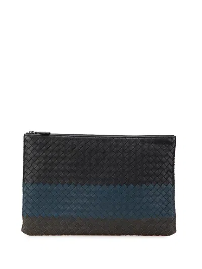 Pre-owned Bottega Veneta 2012-2024 Tricolor Nappa Intrecciato Clutch Bag