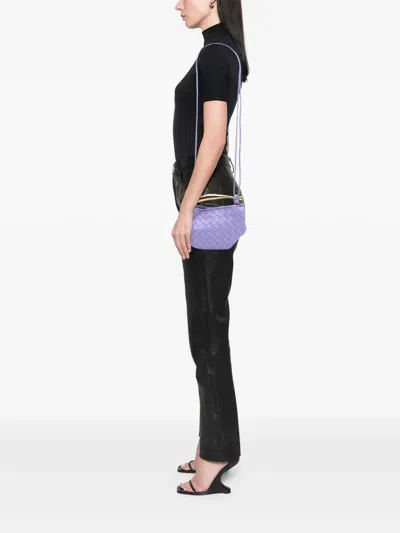 Pre-owned Bottega Veneta 2012-2025 Baby Lambskin Intrecciato Sardine Bag Satchel In Purple