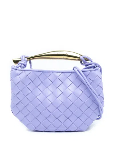Pre-owned Bottega Veneta 2012-2025 Baby Lambskin Intrecciato Sardine Bag Satchel In Purple