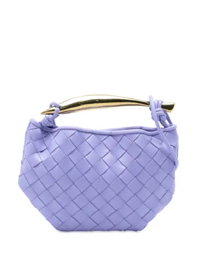 Pre-owned Bottega Veneta 2012-2025 Baby Lambskin Intrecciato Sardine Satchel In Purple