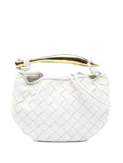 Pre-owned Bottega Veneta 2012-2025 Baby Lambskin Intrecciato Sardine Satchel In White
