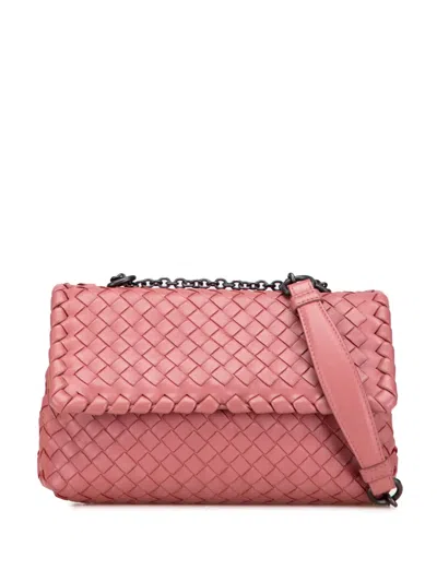 Pre-owned Bottega Veneta 2012-2025 Baby Nappa Intrecciato Olimpia Crossbody Bag In Pink