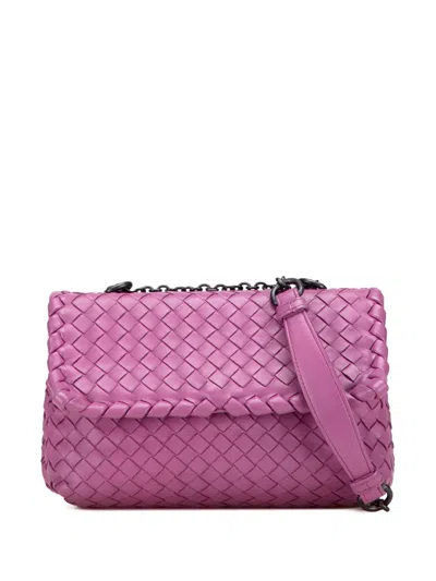 Pre-owned Bottega Veneta 2012-2025 Baby Nappa Intrecciato Olimpia Crossbody Bag In Pink