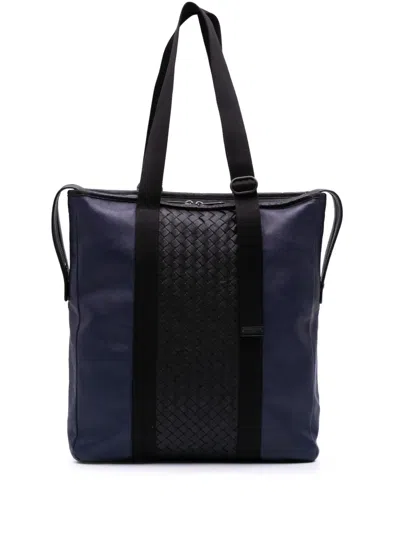 Pre-owned Bottega Veneta 2012-2025 Bicolor Leather Intrecciato Tote Bag