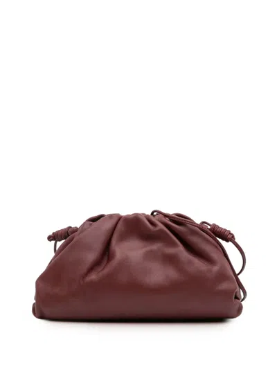 Pre-owned Bottega Veneta 2012-2025 Butter Calfskin The Mini Pouch Crossbody Bag In Red