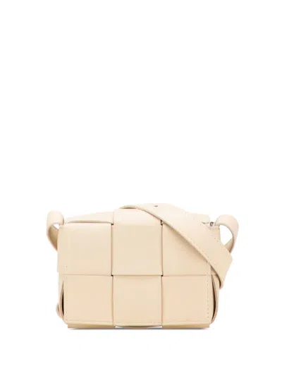 Pre-owned Bottega Veneta 2012-2025 Candy Nappa Intrecciato Cassette Crossbody Bag In Brown
