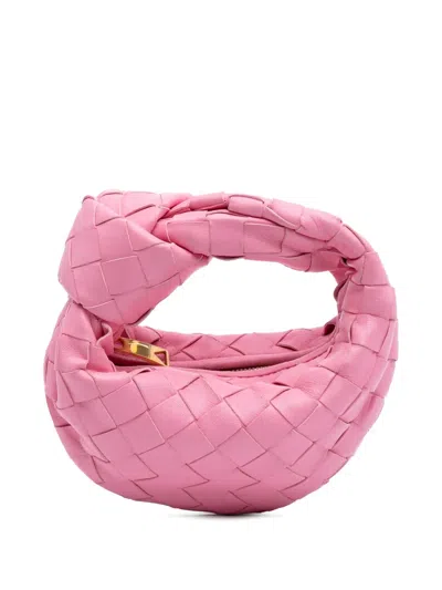Pre-owned Bottega Veneta 2012-2025 Candy Nappa Intrecciato Jodie Hobo Bag In Pink