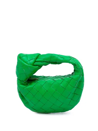 Pre-owned Bottega Veneta 2012-2025 Candy Nappa Intrecciato Jodie Hobo Bag In Green