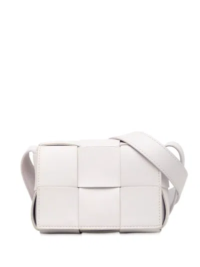 Pre-owned Bottega Veneta 2012-2025 Extra Mini Nappa Maxi Intrecciato Cassette Crossbody Bag In White
