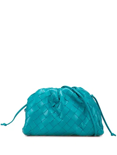 Pre-owned Bottega Veneta 2012-2025 Intrecciato The Mini Pouch Crossbody Bag In Blue