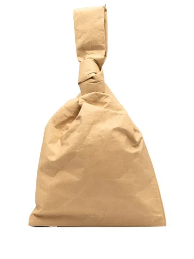 Pre-owned Bottega Veneta 2012-2025 Kraft Paper Bv Twist Handbag In Brown