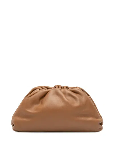 Pre-owned Bottega Veneta 2012-2025 Lambskin The Mini Pouch Clutch Bag In Brown