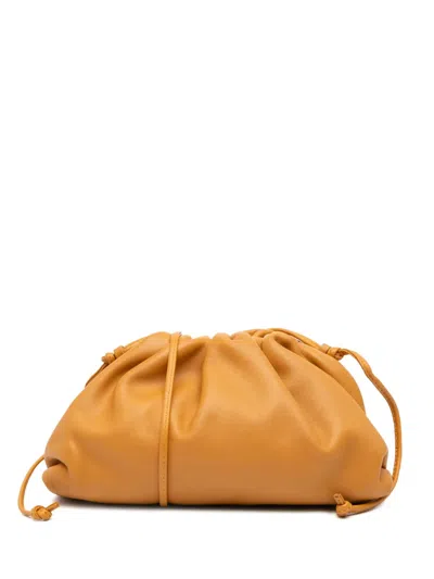 Pre-owned Bottega Veneta 2012-2025 Lambskin The Mini Pouch Crossbody Bag In Brown