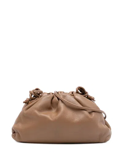 Pre-owned Bottega Veneta 2012-2025 Lambskin The Mini Pouch Crossbody Bag In Brown