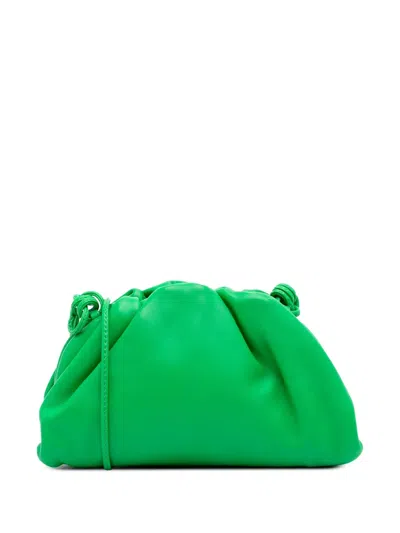 Pre-owned Bottega Veneta 2012-2025 Lambskin The Mini Pouch Crossbody Bag In Green