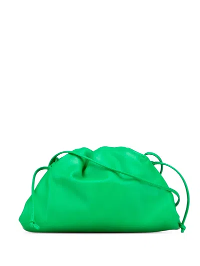 Pre-owned Bottega Veneta 2012-2025 Lambskin The Mini Pouch Crossbody Bag In Green
