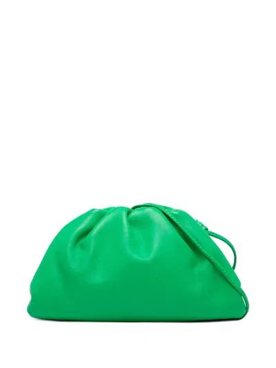 Pre-owned Bottega Veneta 2012-2025 Lambskin The Mini Pouch Crossbody Bag In Green