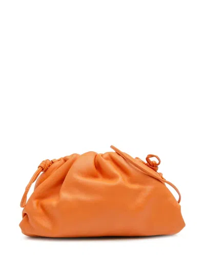 Pre-owned Bottega Veneta 2012-2025 Lambskin The Mini Pouch Crossbody Bag In Orange