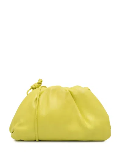Pre-owned Bottega Veneta 2012-2025 Lambskin The Mini Pouch Crossbody Bag In Yellow