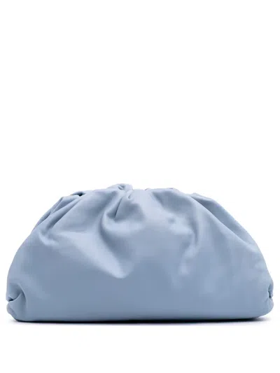 Pre-owned Bottega Veneta 2012-2025 Lambskin The Pouch Clutch Bag In Blue