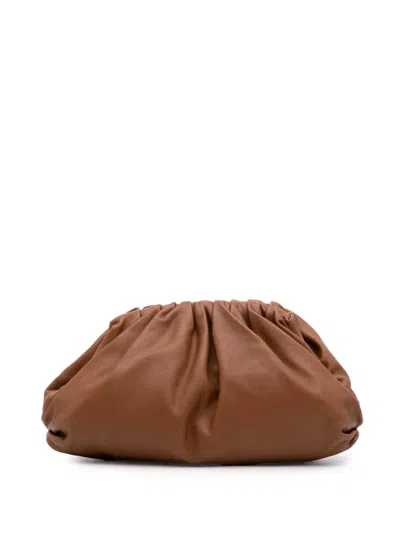 Pre-owned Bottega Veneta 2012-2025 Lambskin The Pouch Clutch Bag In Brown
