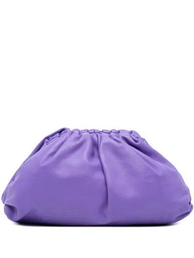 Pre-owned Bottega Veneta 2012-2025 Lambskin The Pouch Clutch Bag In Purple