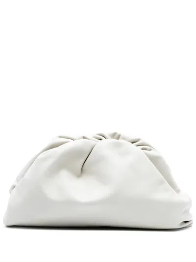 Pre-owned Bottega Veneta 2012-2025 Lambskin The Pouch Clutch Bag In White