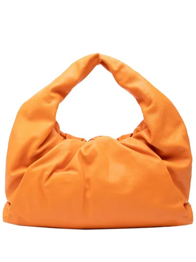 Pre-owned Bottega Veneta 2012-2025 Lambskin The Pouch Shoulder Bag In Orange