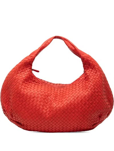 Pre-owned Bottega Veneta 2012-2025 Large Nappa Intrecciato Belly Hobo Bag In Red