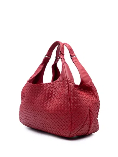 Pre-owned Bottega Veneta 2012-2025 Large Nappa Intrecciato Campana Hobo Bag In Red