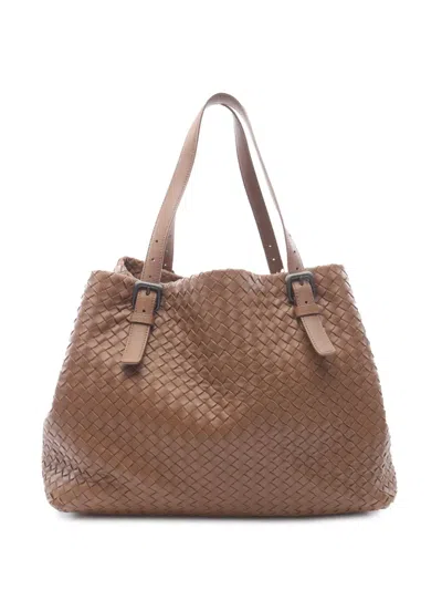 Pre-owned Bottega Veneta 2012-2025 Large Nappa Intrecciato Cesta Tote Bag In Brown