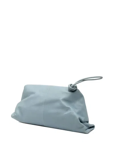 Pre-owned Bottega Veneta 2012-2025 Leather Bv Trine Angular Clutch Bag In Blue