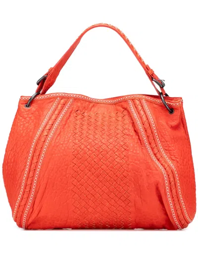 Pre-owned Bottega Veneta 2012-2025 Leather Intrecciato Tote Bag In Orange