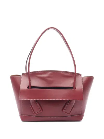Pre-owned Bottega Veneta 2012-2025 Medium French Calfskin The Arco Tote Bag In Red