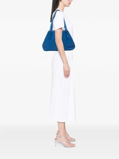 Pre-owned Bottega Veneta 2012-2025 Medium Nappa Intrecciato Cesta Tote Bag In Blue
